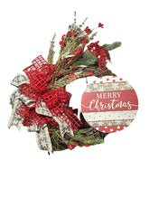 Load image into Gallery viewer, Merry Christmas Floral Grapevine Wreath Christmas Decor