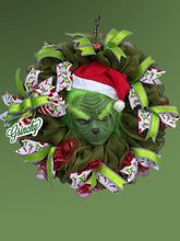 Load image into Gallery viewer, Green Monster Christmas Wreath