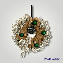 Load image into Gallery viewer, Green and Gold Christmas Wreath