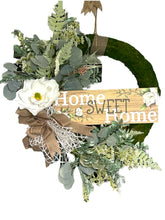 Load image into Gallery viewer, Home Sweet Home Magnolia Moss Wreath Welcome Wreath EverydayWreath