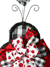 Load image into Gallery viewer, Lady Bug Fabric and Grapevine Door Hanger Wreath Spring Summer Wreath