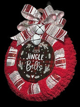 Load image into Gallery viewer, Jingle Bells Ribbon and Yarn Wreath