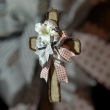 Load image into Gallery viewer, Cross Fall and Grapevine Wreath, Fabric Wreath, Easter Decor, Religious Decor