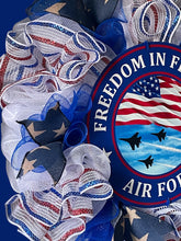 Load image into Gallery viewer, Freedom in Flight Airforce Wreath, Military Wreath, Patriotic