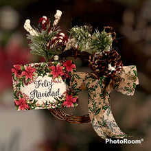 Load image into Gallery viewer, Feliz Navidad Grapevine Wreath