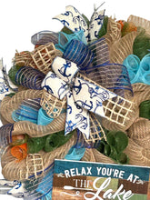 Load image into Gallery viewer, Relax You’re at The Lake Wreath Beach House Decor