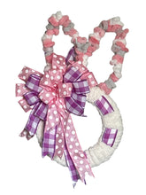 Load image into Gallery viewer, Ribbon and Yarn Easter Bunny Wreath