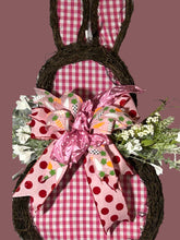 Load image into Gallery viewer, Easter Bunny Fabric and Grapevine Wreath Easter Decor