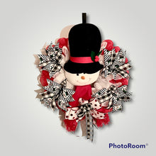 Load image into Gallery viewer, Snowman Christmas Wreath