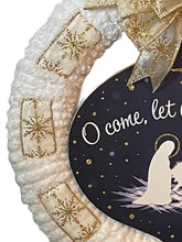 Load image into Gallery viewer, O Come Let Us Adore Him Christmas Wreath Religious Christmas Decor