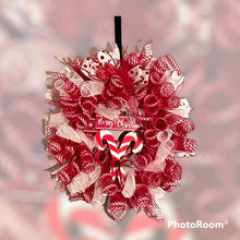 Load image into Gallery viewer, Candy Cane Wreath