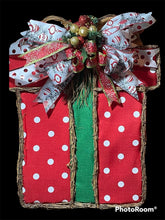 Load image into Gallery viewer, Vine & Fabric Present Wreath/Door Hanger