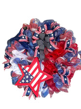 Load image into Gallery viewer, Red White and Blue Wreath