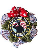 Load image into Gallery viewer, Proud Military Veteran Wreath