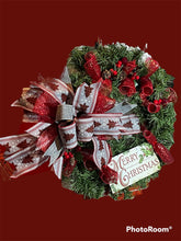Load image into Gallery viewer, Merry Christmas Greenery Wreath