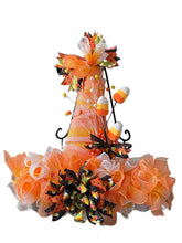 Load image into Gallery viewer, Candy Corn Witch Hat Wreath Halloween Decor