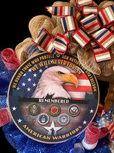 Load image into Gallery viewer, American Warriors Wreath, Military Wreath, Patriotic