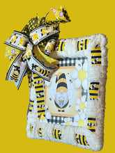 Load image into Gallery viewer, Bee Gnome Ribbon and Yarn Wreath