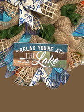 Load image into Gallery viewer, Relax You’re at The Lake Wreath Beach House Decor