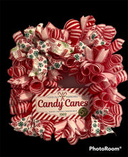 Load image into Gallery viewer, Candy Cane Christmas Wreath
