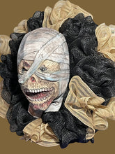 Load image into Gallery viewer, Mummy Mask Halloween Wreath