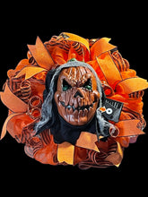 Load image into Gallery viewer, Halloween Light-up Pumpkin Mask With Hood Wreath