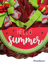 Load image into Gallery viewer, Hello Summer Watermelon Wreath