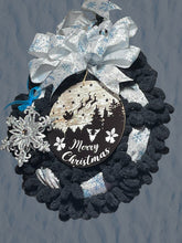 Load image into Gallery viewer, Merry Christmas Ribbon and Yarn Wreath