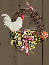 Load image into Gallery viewer, White Rooster Farmhouse Grapevine Wreath
