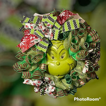 Load image into Gallery viewer, Christmas Green Monster Wreath