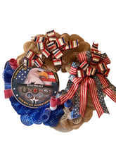Load image into Gallery viewer, American Warriors Wreath, Military Wreath, Patriotic
