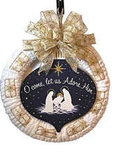 Load image into Gallery viewer, O Come Let Us Adore Him Christmas Wreath Religious Christmas Decor