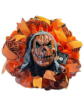 Load image into Gallery viewer, Halloween Light-up Pumpkin Mask With Hood Wreath