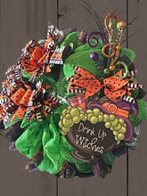 Load image into Gallery viewer, Drink Up Witches Halloween Wreath
