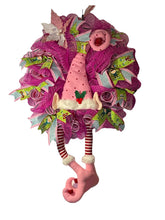 Load image into Gallery viewer, Pink Christmas Elf Wreath Christmas Decor