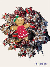Load image into Gallery viewer, Gingerbread Girl Christmas Wreath, Winter Wreath, Christmas Decor