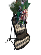 Load image into Gallery viewer, Snowman Hat Fabric Grapevine Door Hanger