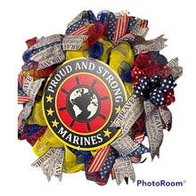 Load image into Gallery viewer, Proud and Strong Marines Wreath