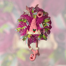 Load image into Gallery viewer, Pink Christmas Elf Wreath Christmas Decor