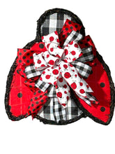 Load image into Gallery viewer, Lady Bug Fabric and Grapevine Door Hanger Wreath Spring Summer Wreath