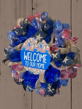 Load image into Gallery viewer, Welcome To Our Home Patriotic Wreath, Military Wreath,  Military Gift