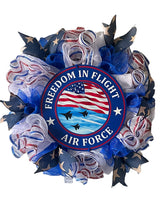 Load image into Gallery viewer, Freedom in Flight Airforce Wreath, Military Wreath, Patriotic