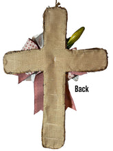 Load image into Gallery viewer, Cross Fall and Grapevine Wreath, Fabric Wreath, Easter Decor, Religious Decor