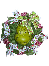 Load image into Gallery viewer, Christmas Green Monster Wreath