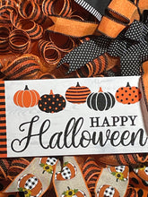 Load image into Gallery viewer, Happy Halloween Pumpkin Wreath