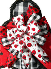 Load image into Gallery viewer, Lady Bug Fabric and Grapevine Door Hanger Wreath Spring Summer Wreath