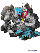 Load image into Gallery viewer, Black and White Nightmare Christmas Wreath