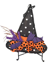 Load image into Gallery viewer, Halloween Vine/Fabric Witch Wreath