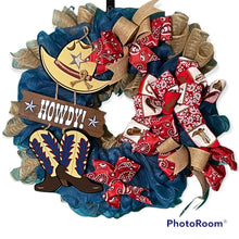 Load image into Gallery viewer, Howdy Cowboy Wreath