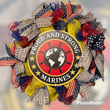 Load image into Gallery viewer, Proud and Strong Marines Wreath